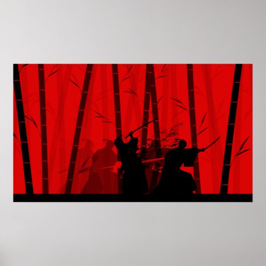Duel in Red Bamboo - Samurai Battle Poster (Vorne)