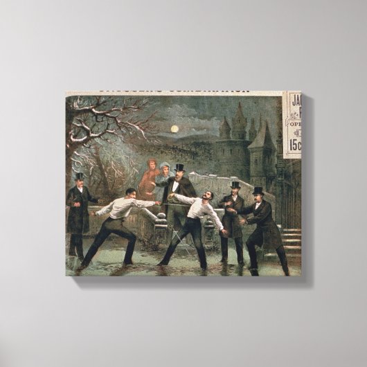 'Duel in the Snow', Plakat für 'The Banker's Daugh Leinwanddruck (Vorderseite)