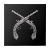 Dueling Antike Waffen Schwarz Fliese (Vorderseite)