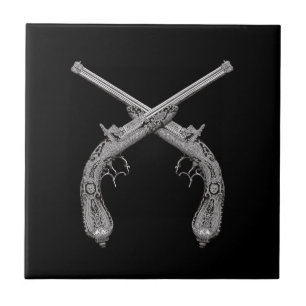 Dueling Antike Waffen Schwarz Fliese