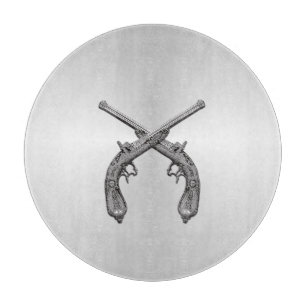 Dueling-Pistolen Silber Schneidebrett