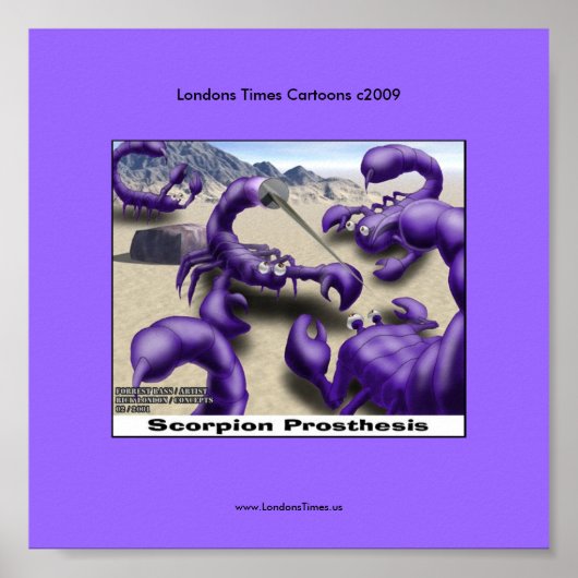 Dueling Skorpions Funny Cartoon Posters Poster (Vorne)