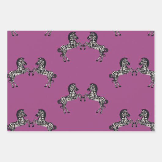 Dueling Zebra Geschenkpapier Set (Vorderseite 2)