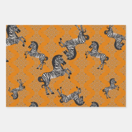 Dueling Zebra Geschenkpapier Set (Vorderseite)