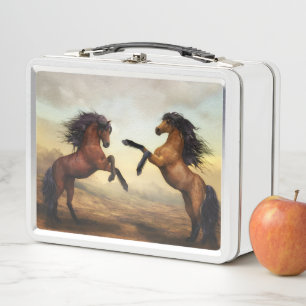 Duell Hengste Malen Metal Lunch Box