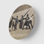 Duellieren (Foto) Runde Wanduhr (Winkel)