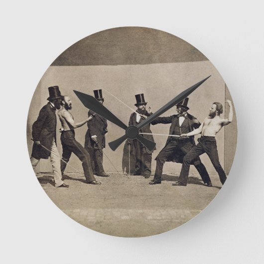 Duellieren (Foto) Runde Wanduhr (Vorderseite)