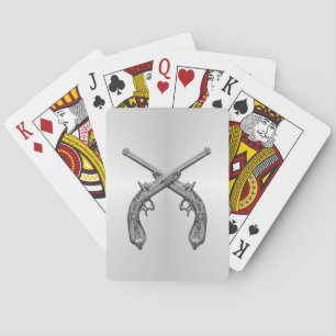 Duellierpistolen Silber Spielkarten