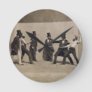 Duelling (photo) runde wanduhr