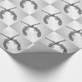 Duellkolben Silber Geschenkpapier (Ecke)