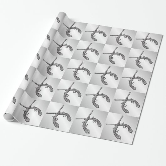 Duellkolben Silber Geschenkpapier (Ungerollt)