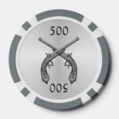 Duellkolben Silber Pokerchips (Rückseite)