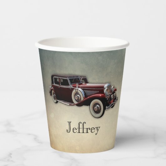 Duesenberg/Duesy Model J Klassischer Wagen Persona Pappbecher (Vorderseite)