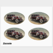 Duesenberg (Duesy) Modell J Oldtimer Ovaler Aufkleber (Blatt)
