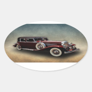 Duesenberg (Duesy) Modell J Oldtimer Ovaler Aufkleber