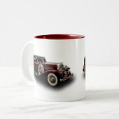 Duesenberg (Duesy) vorbildliches J Klassiker-Auto Zweifarbige Tasse (Vorderseite Links)