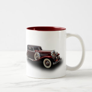 Duesenberg (Duesy) vorbildliches J Klassiker-Auto Zweifarbige Tasse