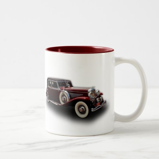 Duesenberg (Duesy) vorbildliches J Klassiker-Auto Zweifarbige Tasse (Rechts)
