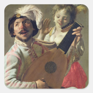 Duet, 1628 quadratischer aufkleber