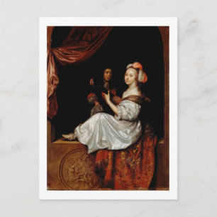 Duet, 1665 (Öl auf Leinwand) Postkarte