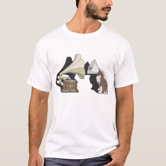 Duet - Hund und Gramophon T-Shirt (Vorderseite)