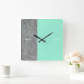 DUET | Marmorgrün oder jede Farbe Quadratische Wanduhr (Zuhause)