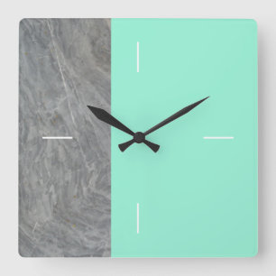 DUET Marmorgrün oder jede Farbe Quadratische Wanduhr