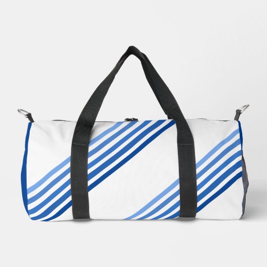 Duffel Bag - Blaue Streifen auf Diagonal Duffle Bag (Vorderseite)