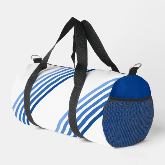 Duffel Bag - Blaue Streifen auf Diagonal Duffle Bag (Rechte Ecke)