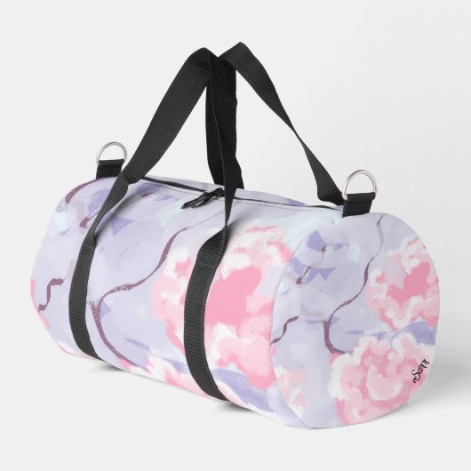 Duffel Bag : Rosa Rosen Winterfrost . Duffle Bag (Linke Seite)