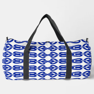 Duffel-Beutel, ein nahtloses Muster, blau Duffle Bag