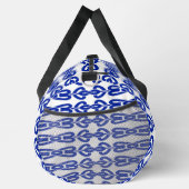 Duffel-Beutel, ein nahtloses Muster, blau Duffle Bag (Rechts)