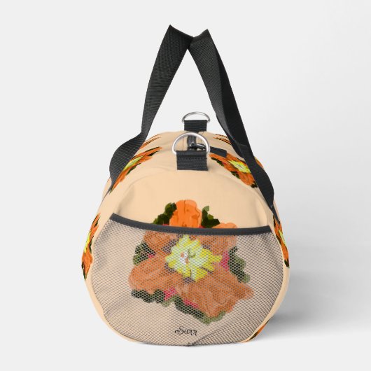 Duffelbeutel: orange gelbe Blume Duffle Bag (Rechts)