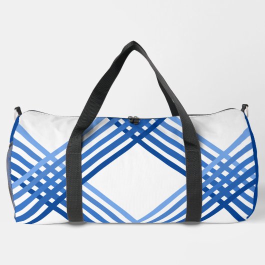 Duffeltasche - Blaue Streifen, diagonal überquert Duffle Bag (Rückseite)