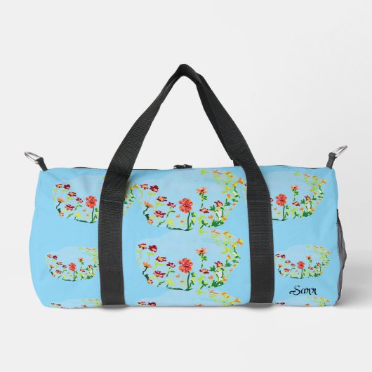 Duffeltasche : Frühlingsblumen . Duffle Bag (Vorderseite)