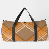 Duffeltasche - Orangefarbene Streifen auf braun Duffle Bag (Rückseite)