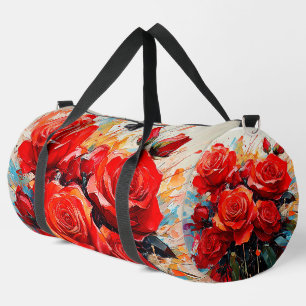 Duffle Taschen - Das Rot-Rosen-Kunstwerk