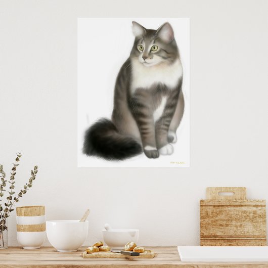 Duffy die Maine-Coon-Katze drucken Poster (Küche)