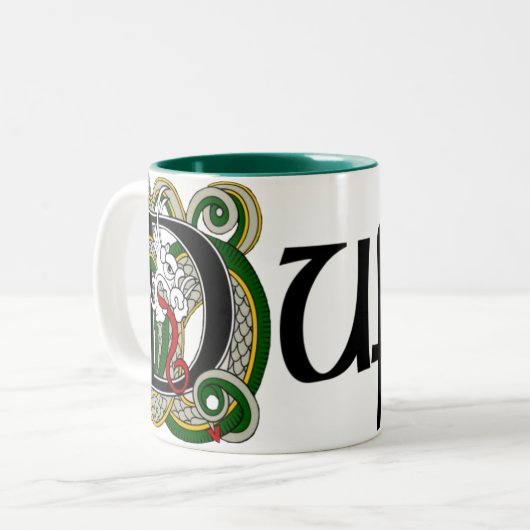 Duffy keltische Drache-Tasse Zweifarbige Tasse (Vorderseite Links)