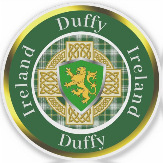 Duffy Shield & Celtic Cross Personalisiert Aufkleber (Vorderseite)