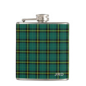 Duffy Tartan Monogram Bright Green Kariert Flachmann (Vorderseite)