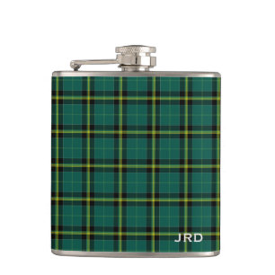 Duffy Tartan Monogram Bright Green Kariert Flachmann