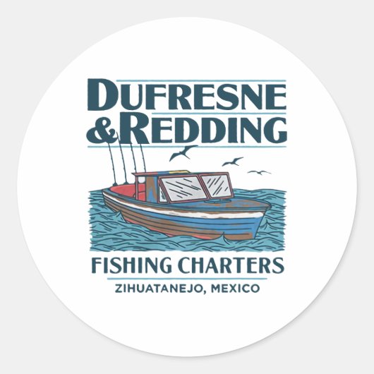 Dufresne And Redding Fishing Charters Runder Aufkleber (Vorderseite)