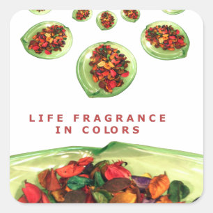 Duft des Lebens: Potpourri-Inspirationsbotschaft Quadratischer Aufkleber