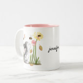Duft duftende Blume Tasse mit Name (Vorderseite Links)