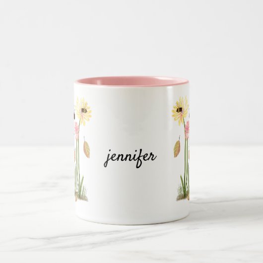 Duft duftende Blume Tasse mit Name (Mittel)