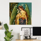 Duft - Engel mit grünen Flügeln. Poster (Heimbüro)