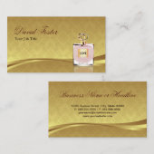 Duft Parfüm Flasche Elegante Damask Gold Leaf Visitenkarte (Vorne/Hinten)