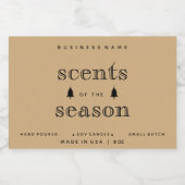 Düfte von Weihnachtskerzendesign Lebensmitteletikett (Einzelnes Label)