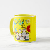 Duftende Blumenspritzer gelb Tasse (Vorderseite Links)